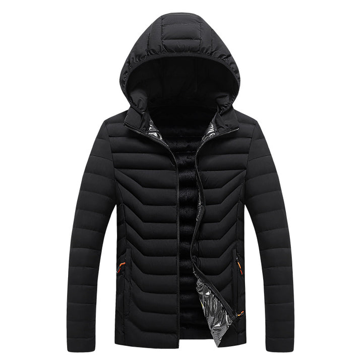 Herren Ultraleichte gesteppte Kapuzenjacke mit Chevron-Steppung, winddichter Außenlage und Thermofutter Echoarchiv