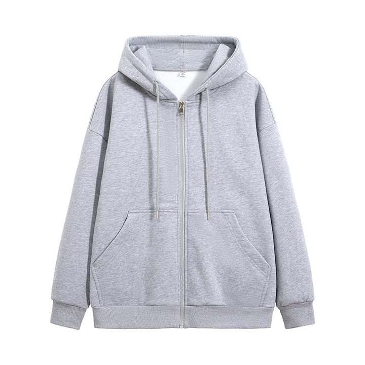 Unisex Oversize Kapuzen-Sweatjacke mit durchgehendem Reißverschluss, Kängurutaschen und gerippten Bündchen Echo Archiv