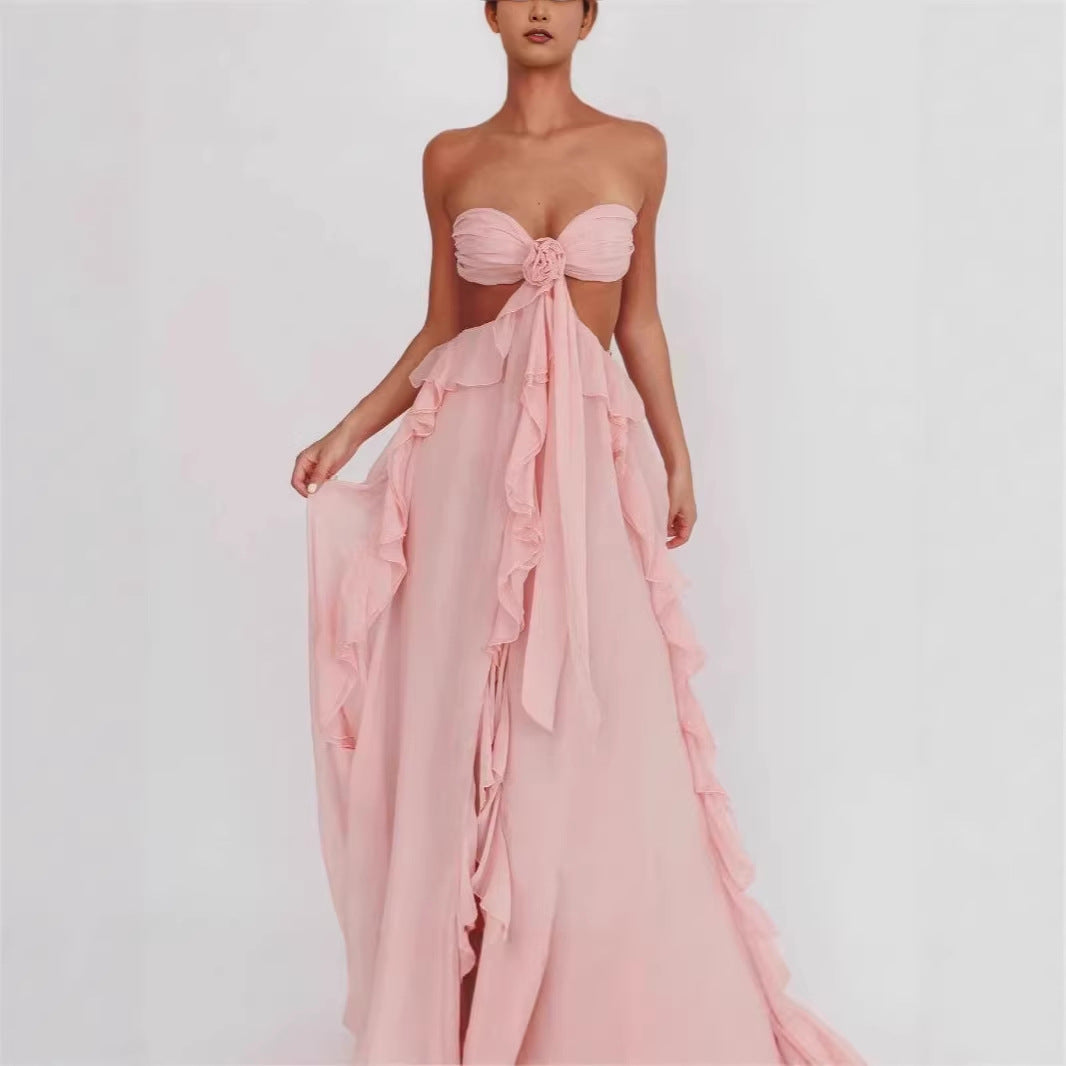 Damen Maxi-Kleid mit raffinierten Rüschendetails Echo Archiv