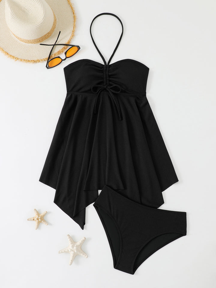 Damen Tankini mit asymmetrischem Saum und verstellbaren Trägern Echo Archiv