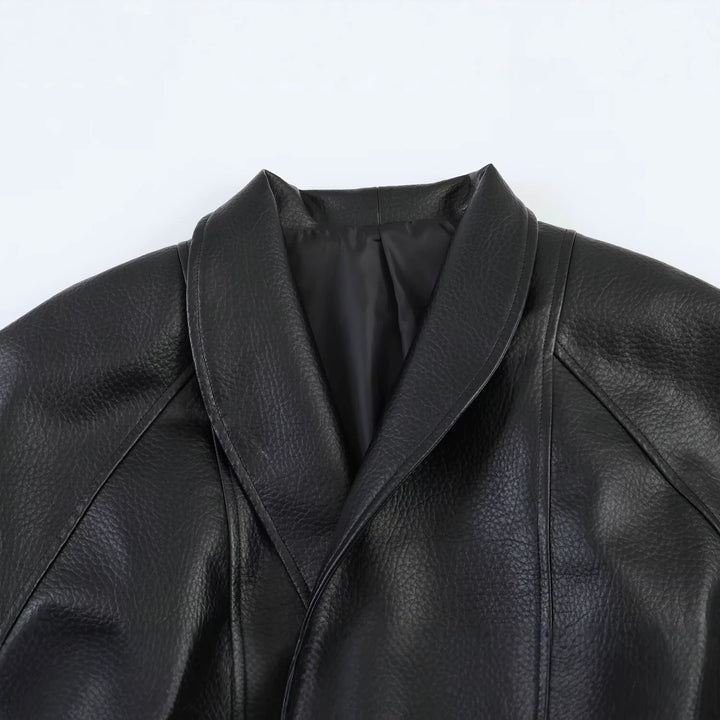 Damen Lederoptik-Wickeljacke mit Bindegürtel Echo Archiv
