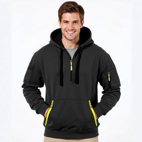 Herren modischer Kapuzenpullover mit innovativer Taschenlösung Echoarchiv