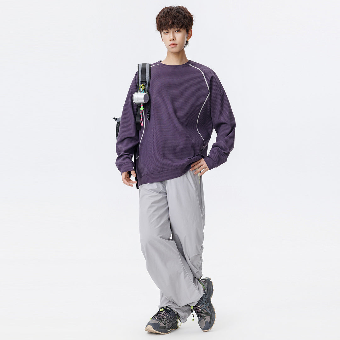 Herren Waffelstruktur-Oversized-Sweatshirt mit Raglanärmeln und Relaxed-Fit Echo Archiv
