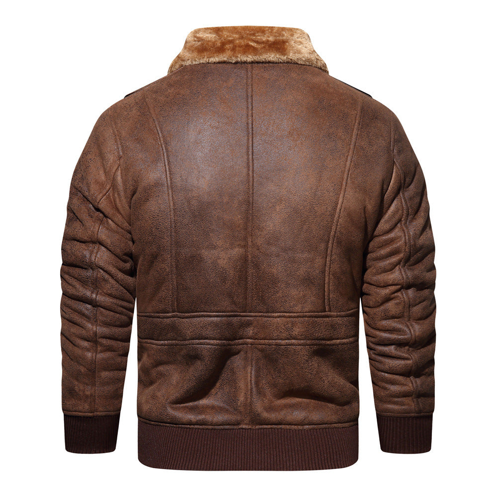 Herren Bikerjacke mit Teddyfutter und hohem Kragen Echoarchiv