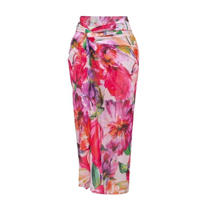 Damen eleganter Badeanzug mit floralem Wickelrock Echo Archiv