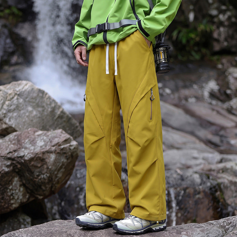 Unisex Wasserabweisende technische Cargo-Hose mit weitem Bein, Reißverschlusstaschen und Kordelzug Echo Archiv