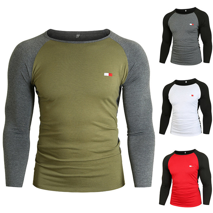 Herren Langarm-T-Shirt mit Raglanärmeln und hochwertiger Baumwolle Echoarchiv