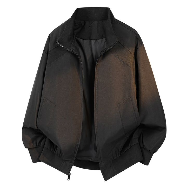 Damen Minimalistische leichte Nylon-Bomberjacke mit Rippkragen, Raglanärmeln & elastischem Saum Echoarchiv