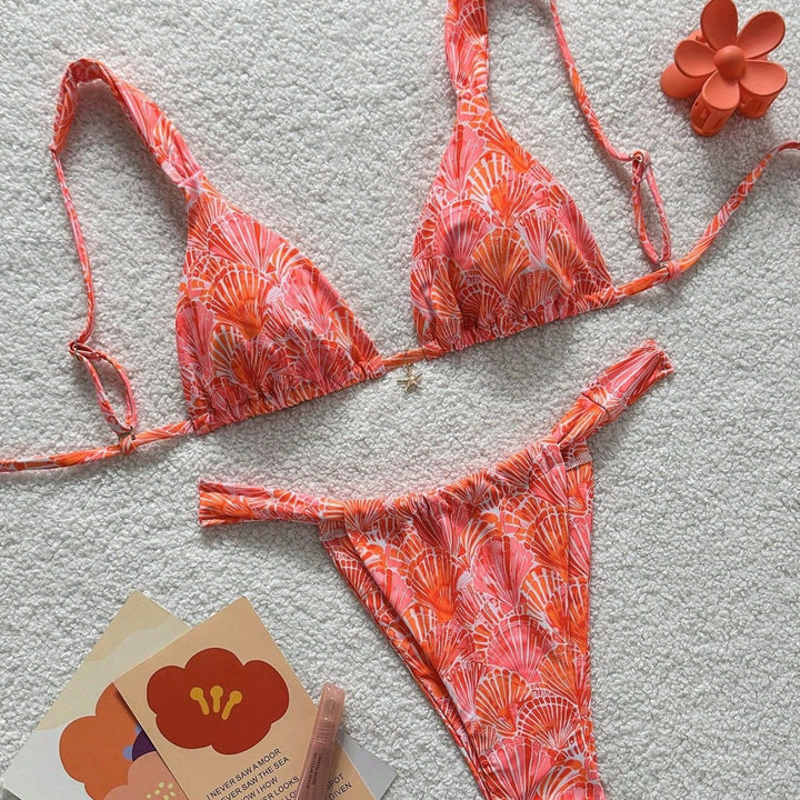 Damen Bikinitop und Hochschnitt-Bikiniunterteil Echo Archiv