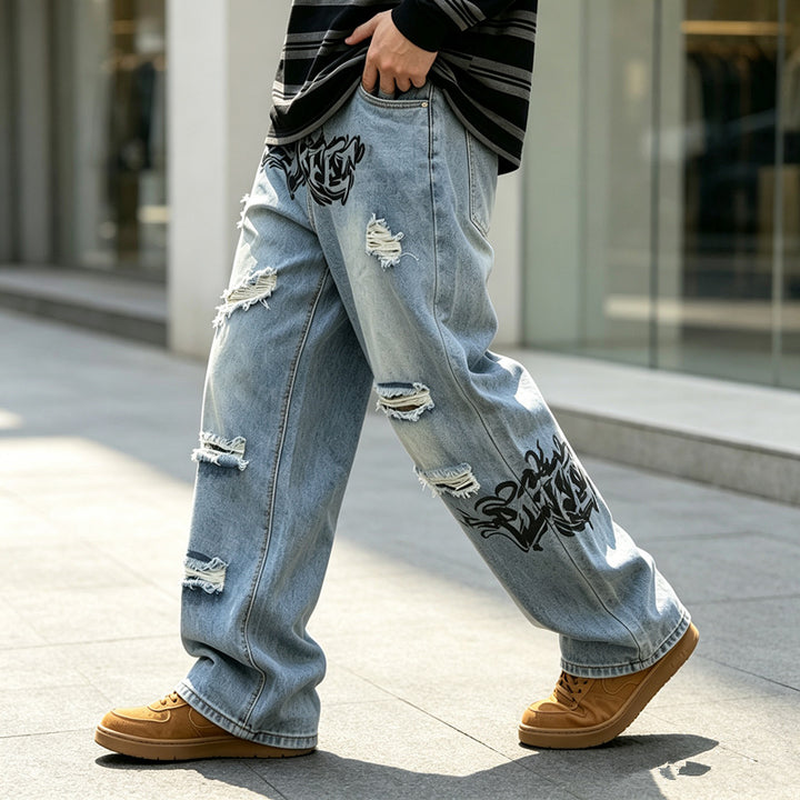 Herren Modische Ripped Jeans Echoarchiv