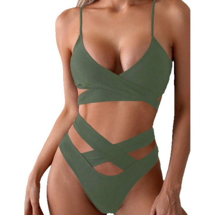 Damen hoch taillierter Cut-Out-Bikini mit raffiniertem Wickeldesign Echo Archiv