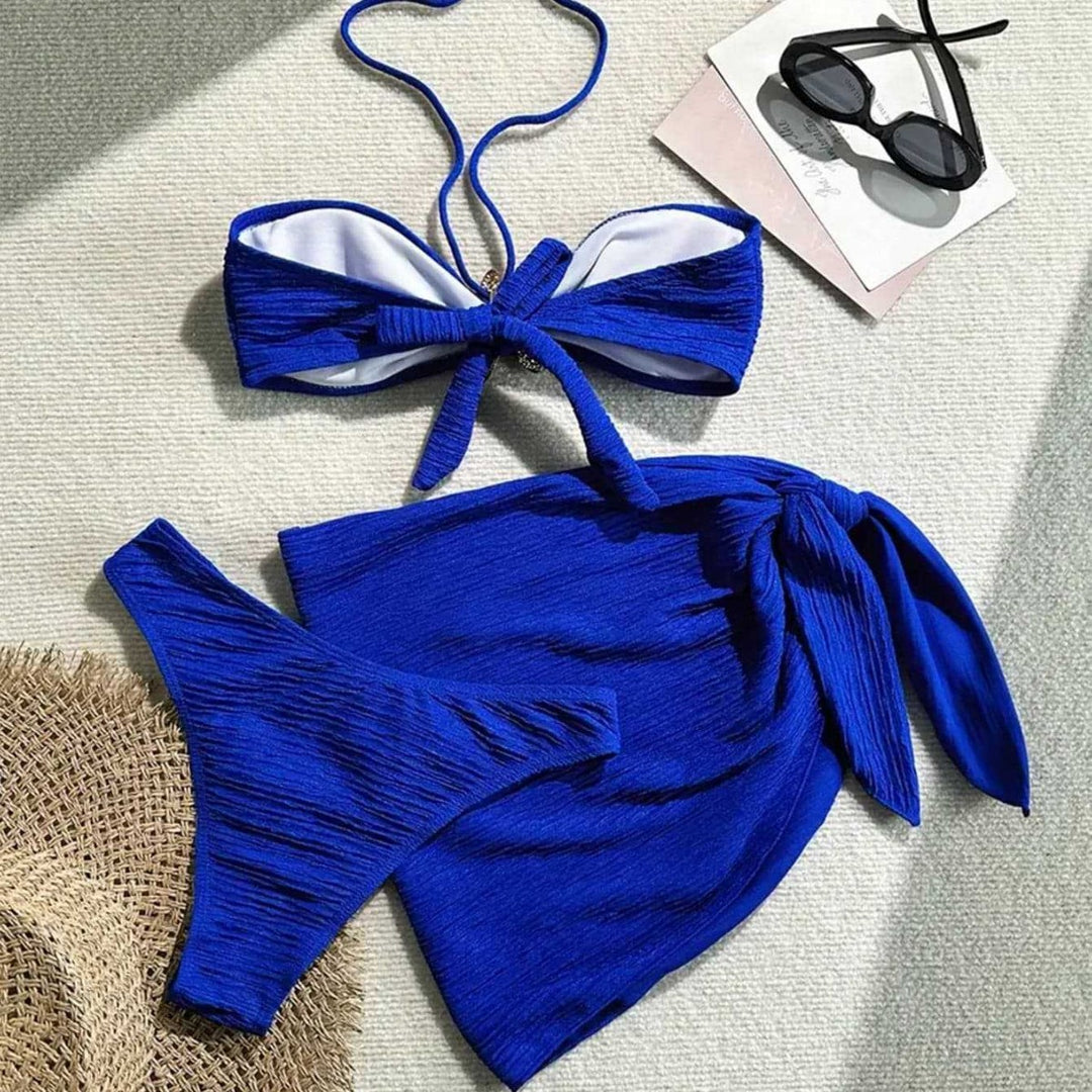 Damen Bandeau-Bikini mit ornamentalem Stern-Detail und modischem Wickelrok Echo Archiv