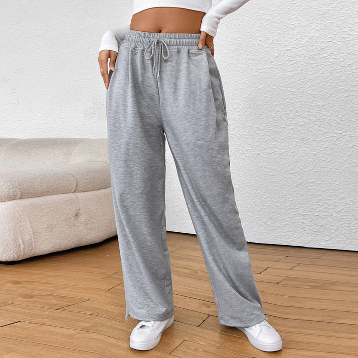 Damen weite Sweatpants mit elastischem Bund, Kordelzug und verstellbarem Saum – Avérine