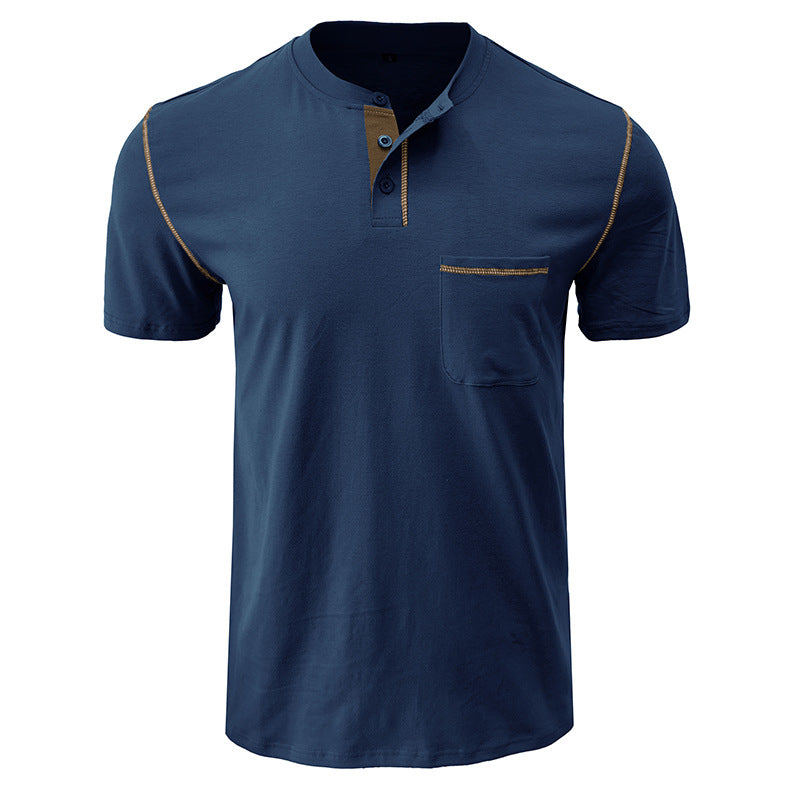 Herren Kurzarmshirt mit modischem Henley-Ausschnitt und praktischer Brusttasche Echoarchiv