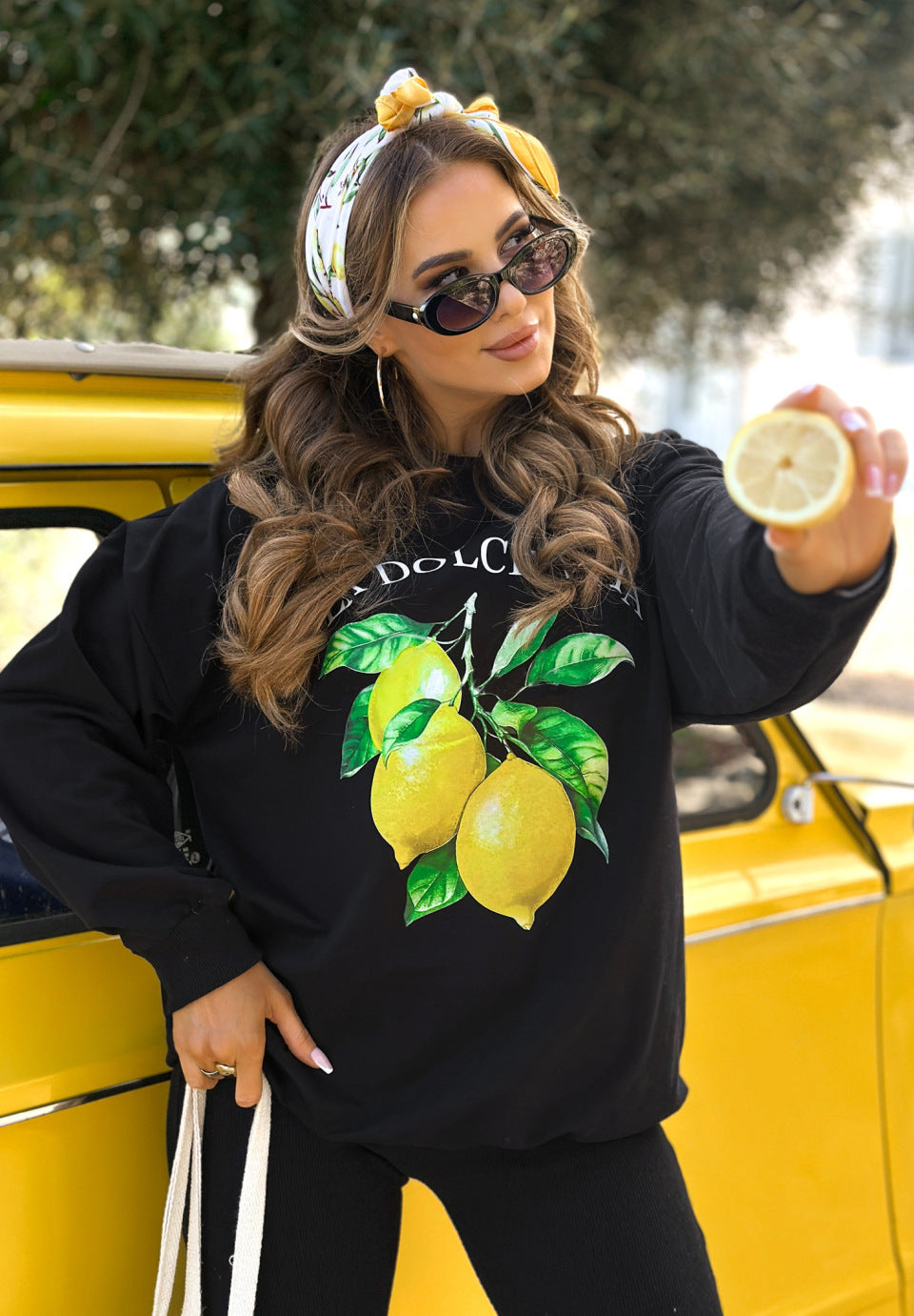 Damen nan Oversize Sweatshirt mit taillierten Rib-Leggings Set Echo Archiv