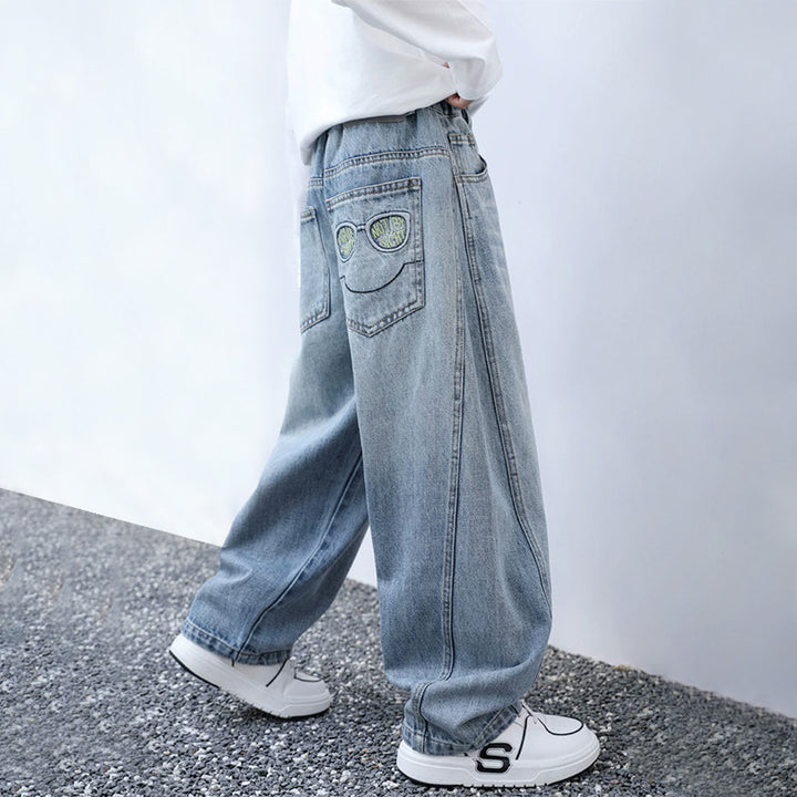 Unisex weite Denim-Hose mit speziellen Taschen Echo Archiv