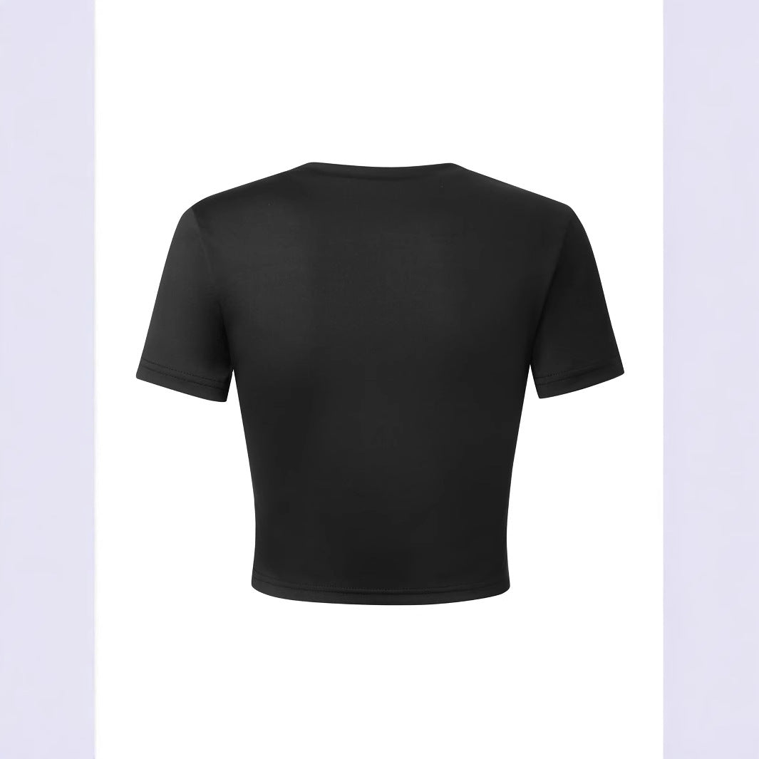 Damen Crop-T-Shirt mit fröhlichem Kirschmotiv Echo Archiv