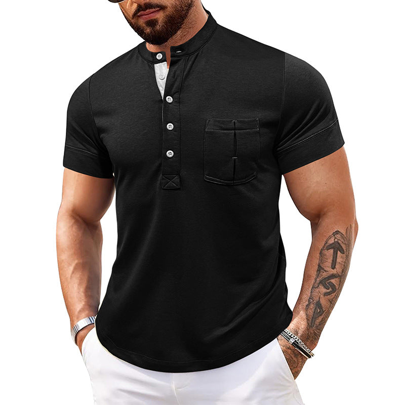 Herren Polohemd mit modernem Knopfdesign Echoarchiv