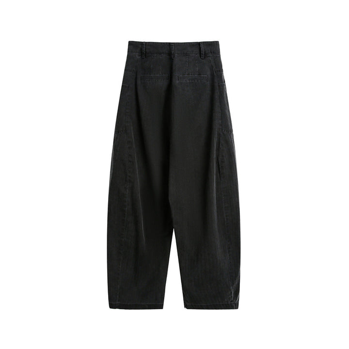 Damen Weite High‑Waist Cargo-Hose mit tiefem Schritt und aufgesetzten Seitentaschen Echoarchiv