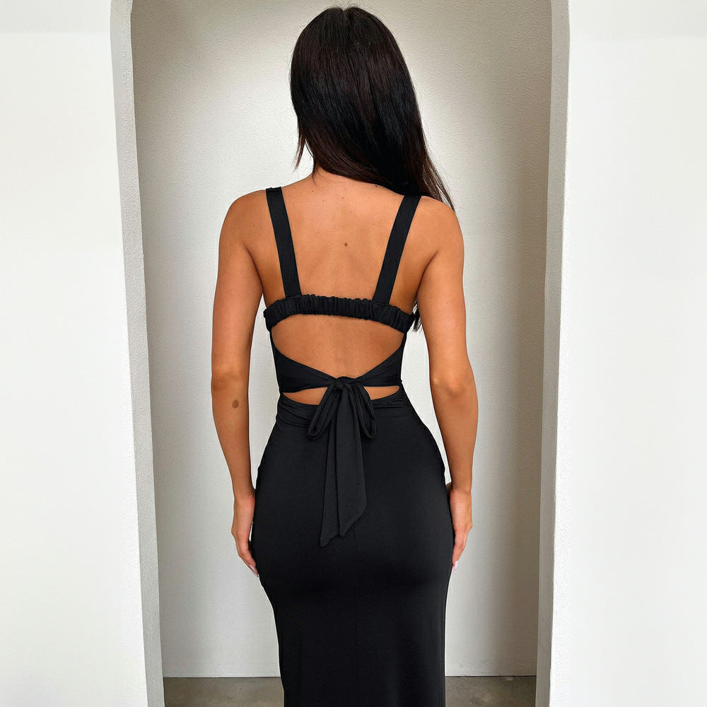 Damen Elegantes Maxikleid mit figurbetonendem Schnitt und seitlichem Schlitz Echo Archiv