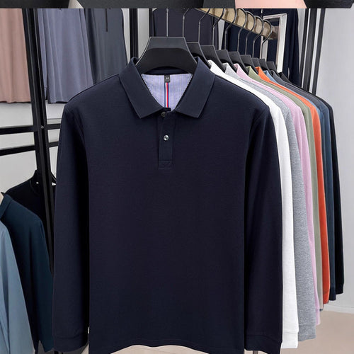 Herren Langärmliges Polohemd mit strukturiertem Design und atmungsaktiven Eigenschaften Echoarchiv