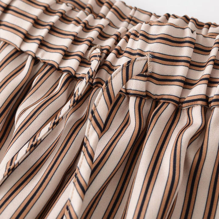Damen Weite Culotte-Hose mit elastischem Bund und Streifenmuster Echo Archiv