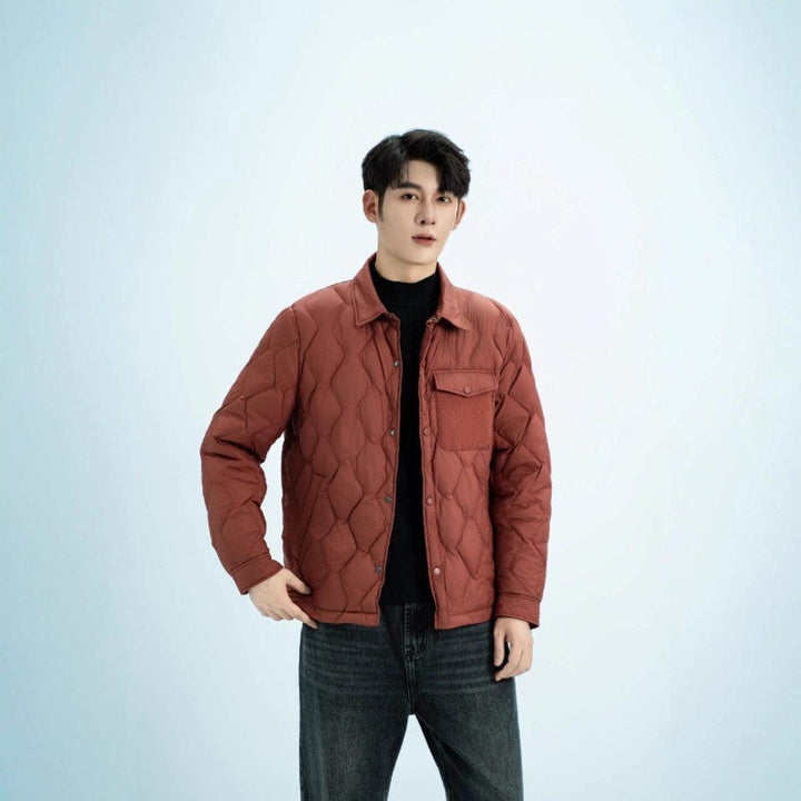 Herren gesteppte Hemdjacke mit leichter Thermowattierung Echoarchiv