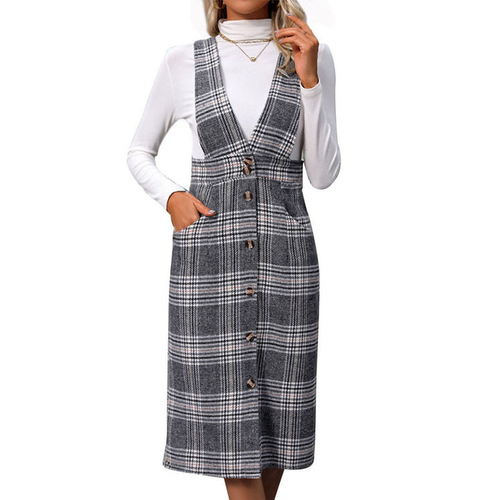 Damen Elegantes Karo Wickelkleid Echo Archiv