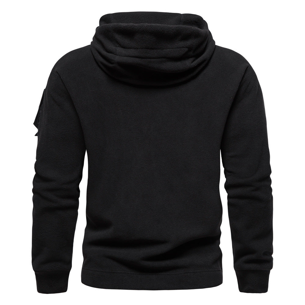 Herren moderne Fleece-Hoodie mit strategischen Reißverschlusstaschen Echoarchiv