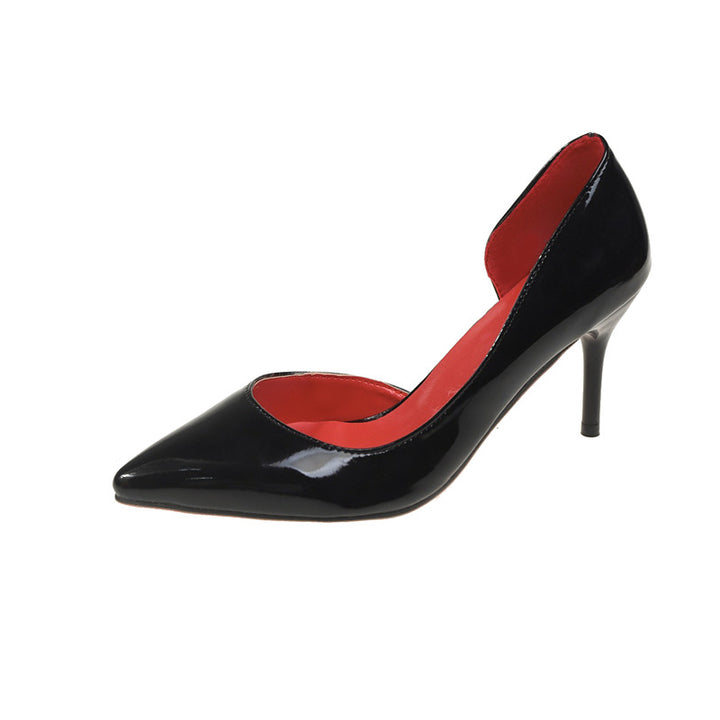 Damen Elegante spitze Lack-Pumps mit Cut-Out-Fersenpartie und schlankem Stilettoabsatz – Lioré
