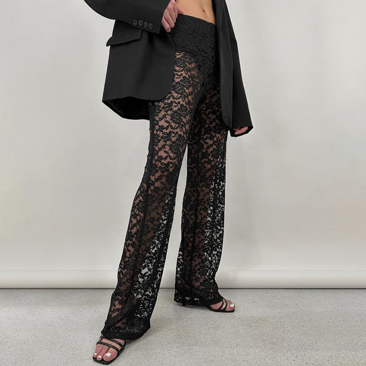 Damen Elegante Spitzenhose mit weitem Bein und hoher Taille Echo Archiv