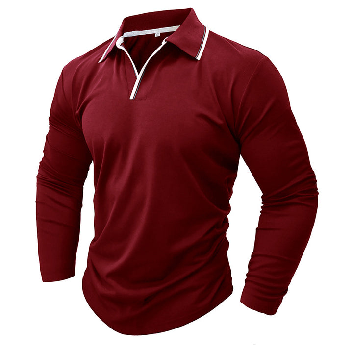Herren Funktions-Langarmshirt mit modernem Kragen und atmungsaktiven Eigenschaften Echoarchiv