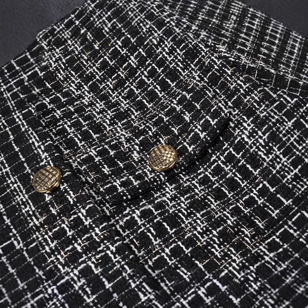 Damen Bouclé-Tweed-Jacke mit Zierknöpfen und kastiger Cropped-Silhouette Echo Archiv