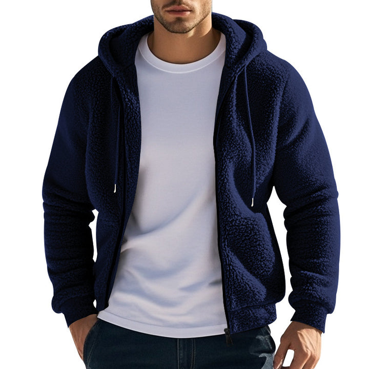 Herren Fleece Hoodie mit Kängurutasche und praktischem Reißverschluss Echoarchiv