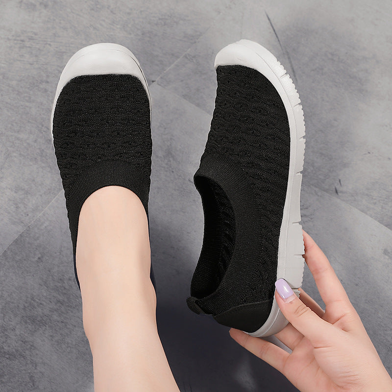 Damen nan atmungsaktiver Strick-Ballerina-Slipper mit verstärkter Zehenkappe elastischem Einstieg und flexibler Profilsohle Echo Archiv