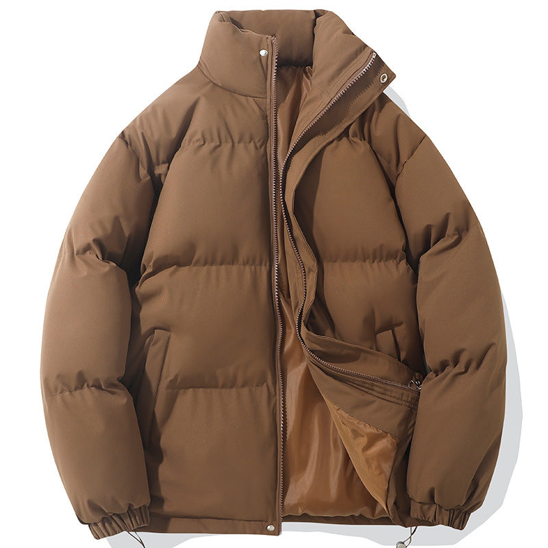 Herren wärmende Pufferjacke mit hohem Stehkragen, verdecktem Zwei-Wege-Reißverschluss und elastischen Bündchen – Marzano