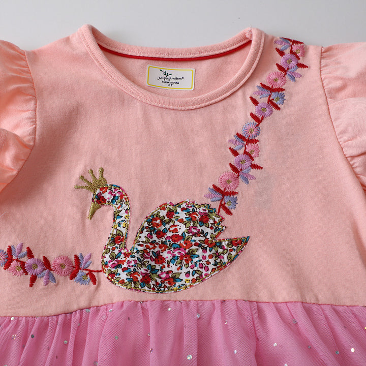 Mädchen Tüllkleid mit floralen Applikationen Echo Archiv