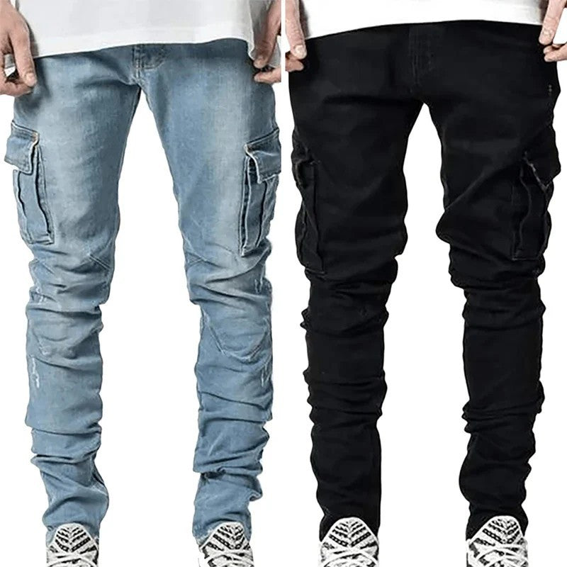 Herren Cargo-Jeans mit multifunktionalen Taschen und modernem Slim-Fit Schnitt Echoarchiv