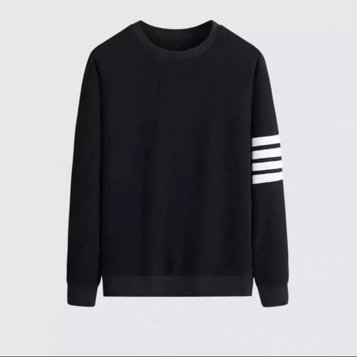 Herren modischer Sweatshirt mit sportlichem Streifen-Design – Marzano