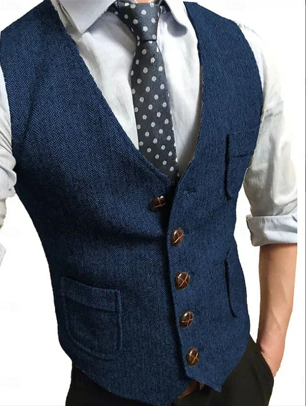 Herren Eleganter Weste aus Herringbone-Stoff Echo Archiv