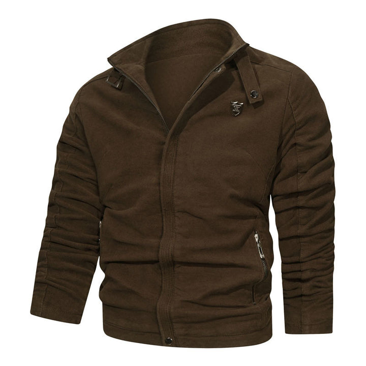 Herren Slim-Fit Canvas-Blouson mit hochschließendem Kragen und Reißverschluss Echo Archiv