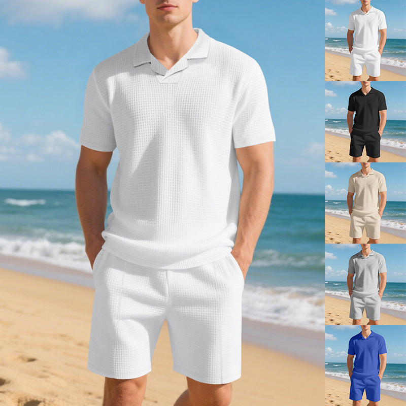 Herren Casual Set aus luftiger Struktur-Baumwolle Echoarchiv