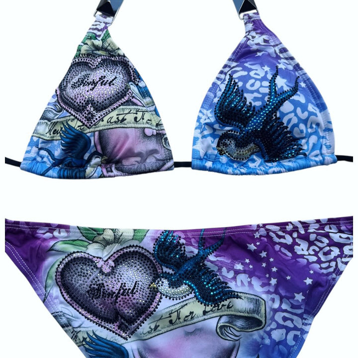 Damen Triangel-Bikini-Set mit kreativem grafischen Design Echo Archiv