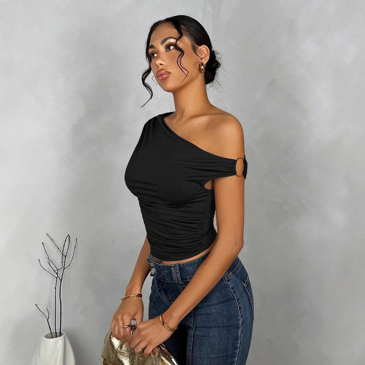 Damen Asymmetrisches Crop-Top mit elegantem Wellendesign und raffiniertem Schnitt Echo Archiv