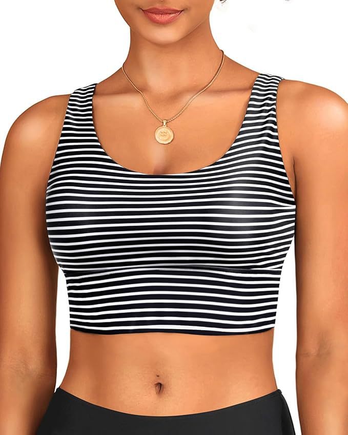 Damen sportlicher Crop-Top mit klassischen Streifen Echo Archiv
