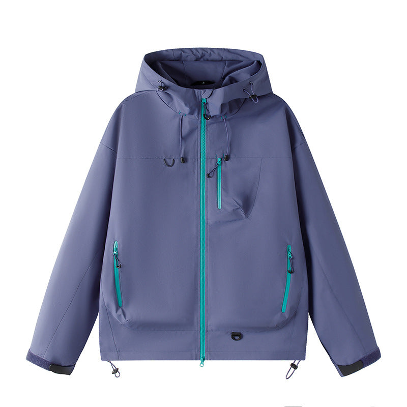 Herren Leichte Tech-Softshelljacke mit Kapuze, verstellbarem Saum und Kontrast-Reißverschlüssen Echo Archiv