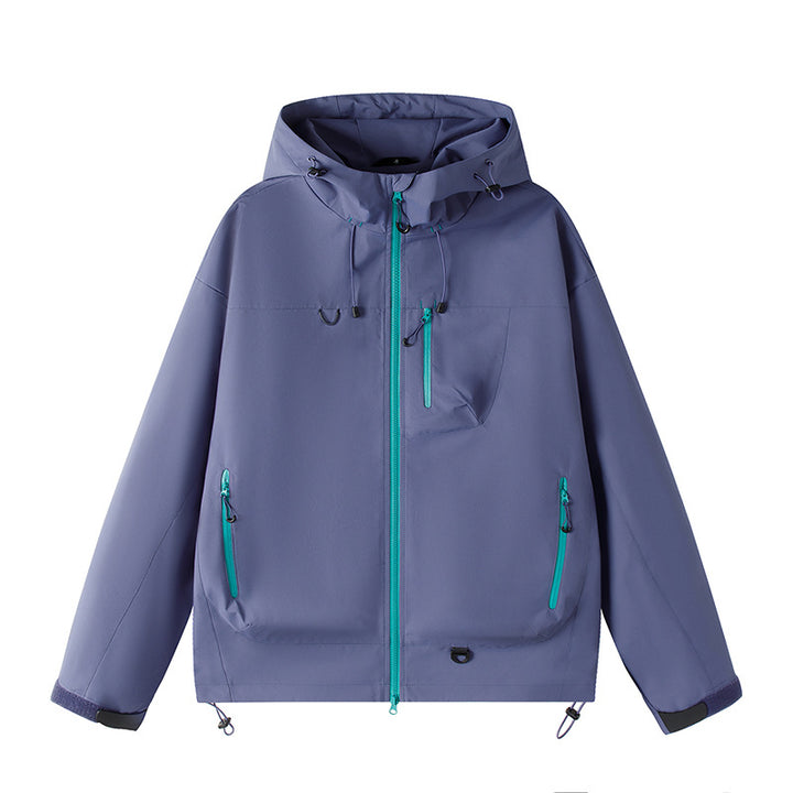 Herren Leichte Tech-Softshelljacke mit Kapuze, verstellbarem Saum und Kontrast-Reißverschlüssen Echo Archiv