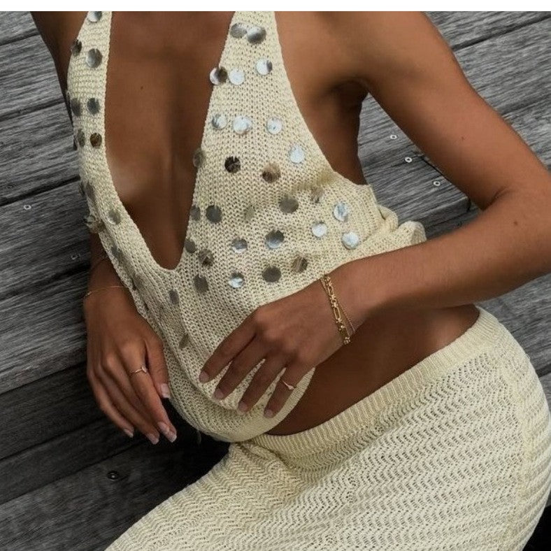 Damen Stricktop mit funkelneden Details Echo Archiv