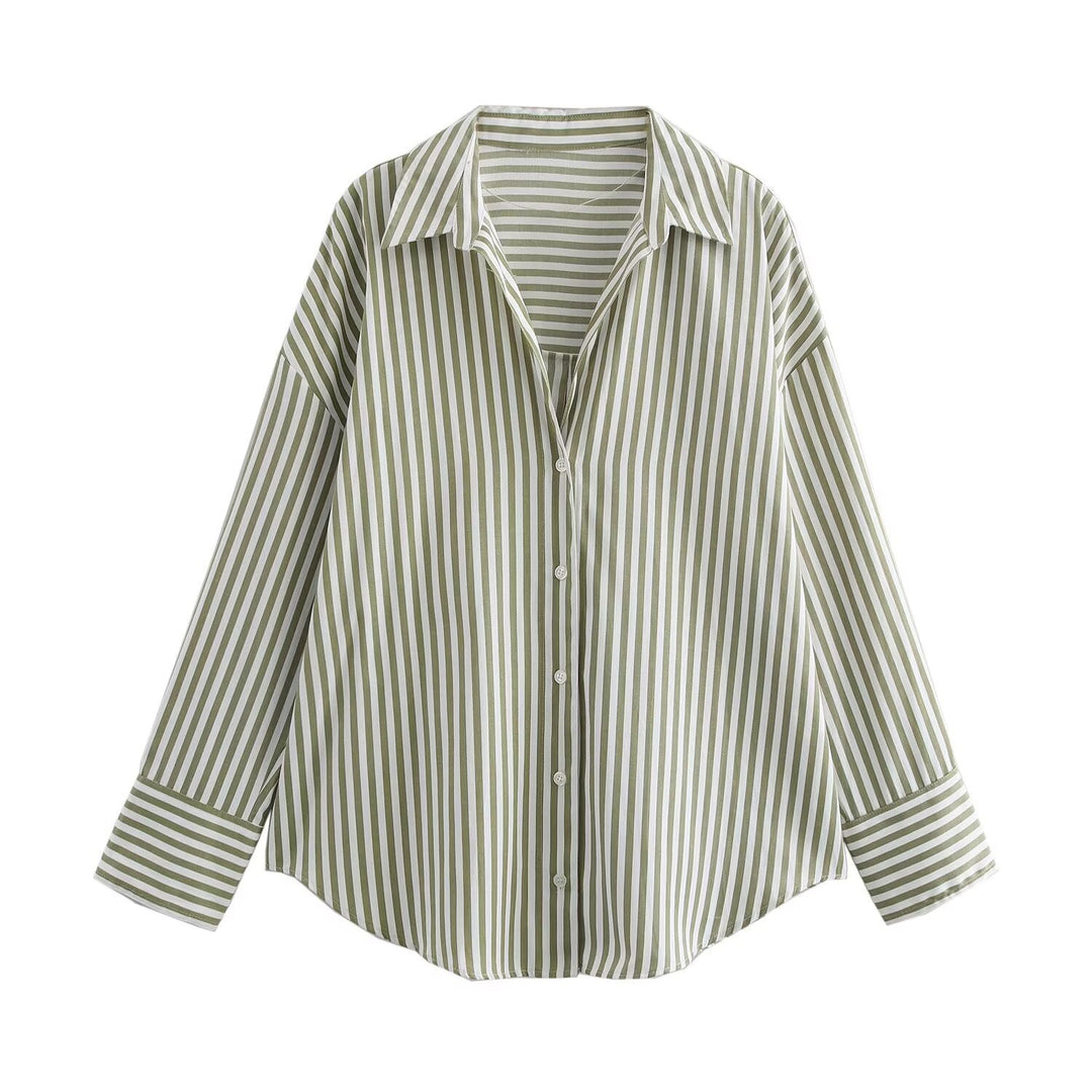 Damen Oversize-Hemdbluse mit überschnittener Schulter und klassischer Knopfleiste Echo Archiv