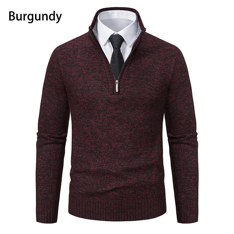 Herren Strickpullover mit modernem Reißverschluss und strukturiertem Design Echoarchiv